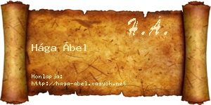 Hága Ábel névjegykártya